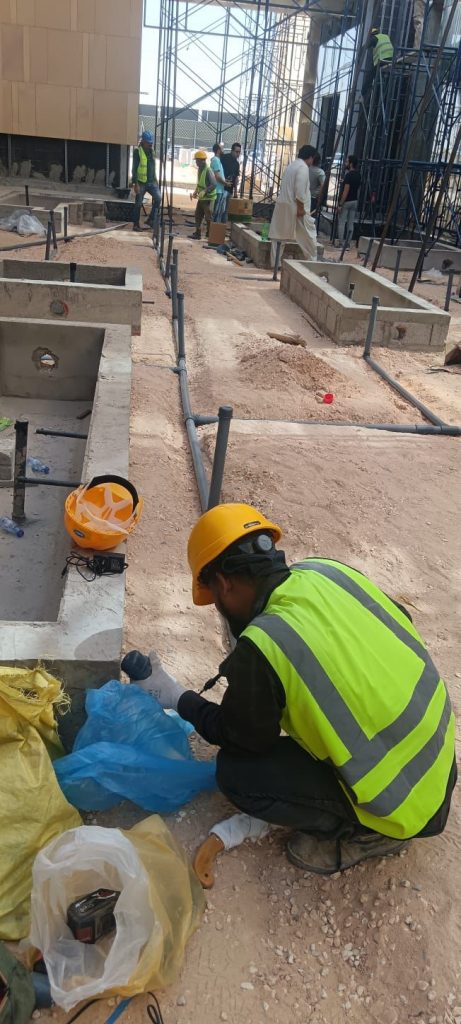 Supply and install drainage system in albasateen office project in Riyadh